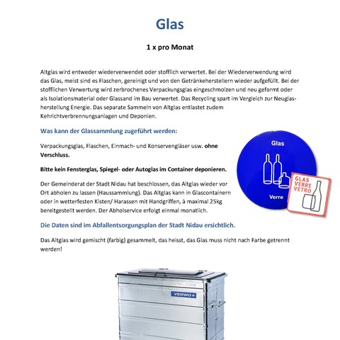 Glas. Vergrösserte Ansicht