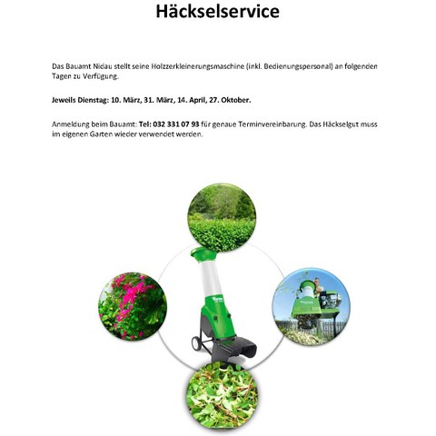 Häckselservice 2020. Vergrösserte Ansicht